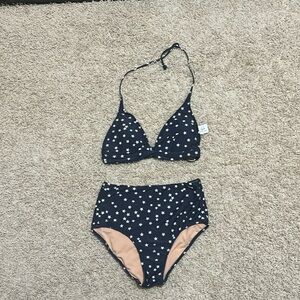 J. Crew star print two piece swimsuit